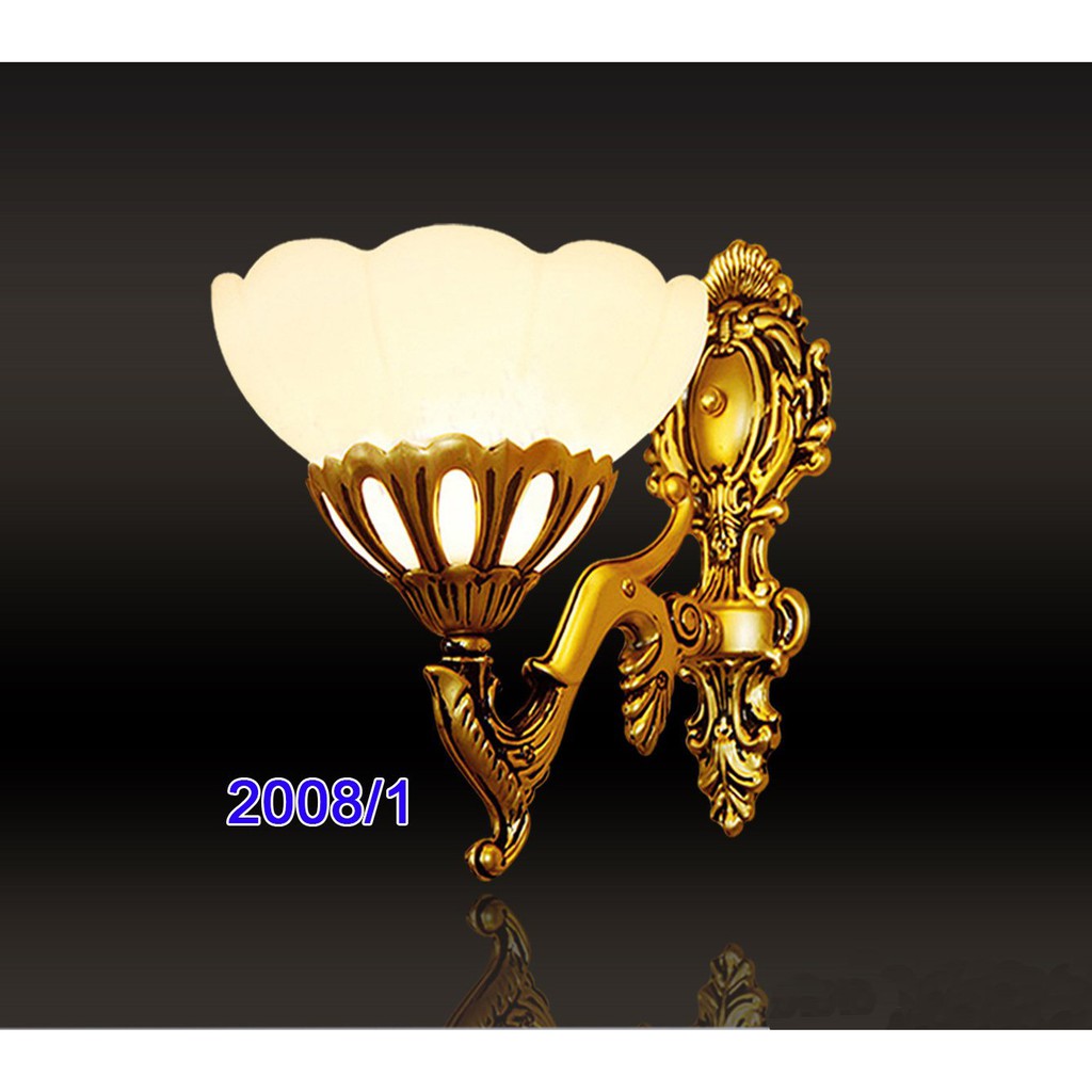 Đèn Gắn Tường Nội, Ngoại thất trang trí nhà MÃ 2008 chao hình hoa thủy tinh đục sang trọng hiện đại