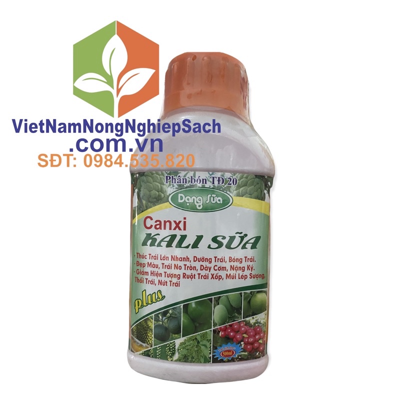 Canxi kali sữa - thúc trái lớn nhanh , dưỡng trái , bóng trái chai 500ml