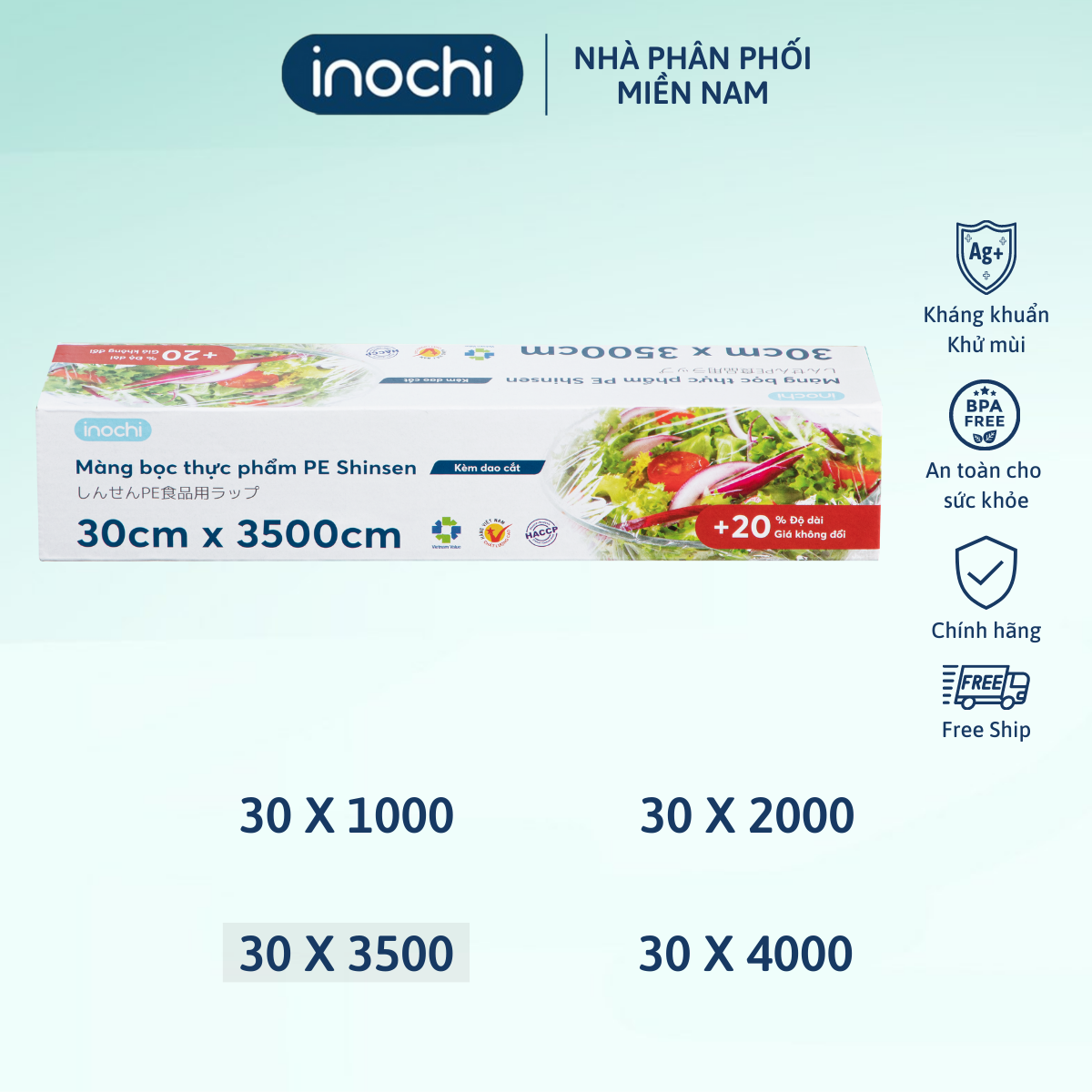Màng bọc thực phẩm pe shinsen 30 x 3500 cm