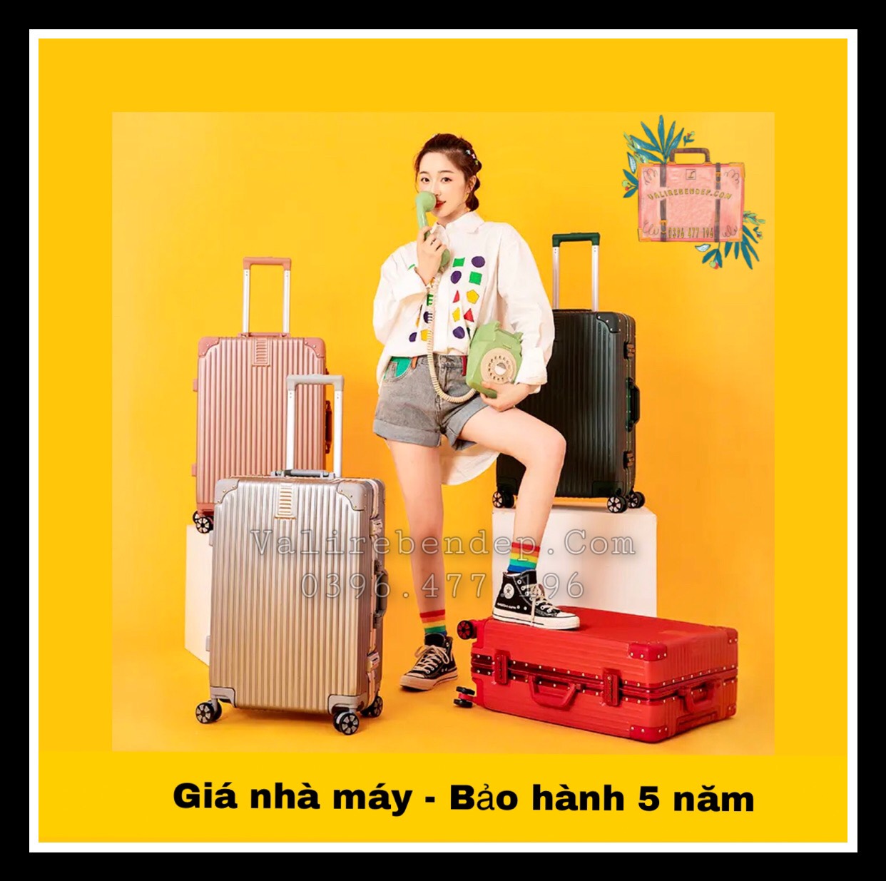 Vali kéo du lịch khung nhôm SIZE 24 cao cấp nam nữ chống va đập chống bể vỡ