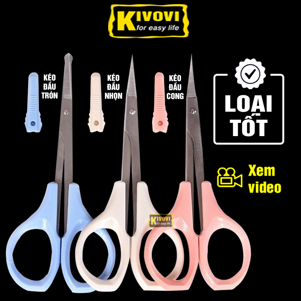 [ĐẦU NHỌN] Kéo Cắt Lông Mày / Lông Mi / Lông Mũi Cao Cấp Loại Tốt Đầu Cong - Kéo Cắt Tỉa Chân Mày Lông Mũi Mi Giả - Đồ Nội Địa Trung Quốc - CA861 - Kivovi