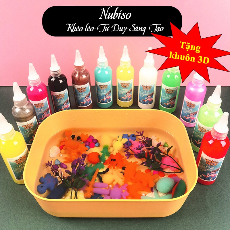 Bộ đồ chơi tạo hình 3D dưới nước, Tặng khuôn tạo hình 3D - Chai dung tích 100ml