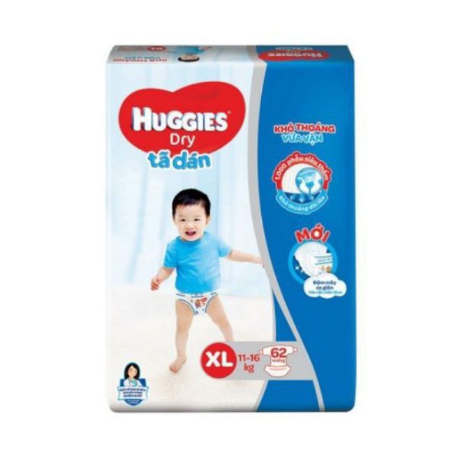 Tã dán Huggies sz XL 62 miếng. Mẫu mới nhất.