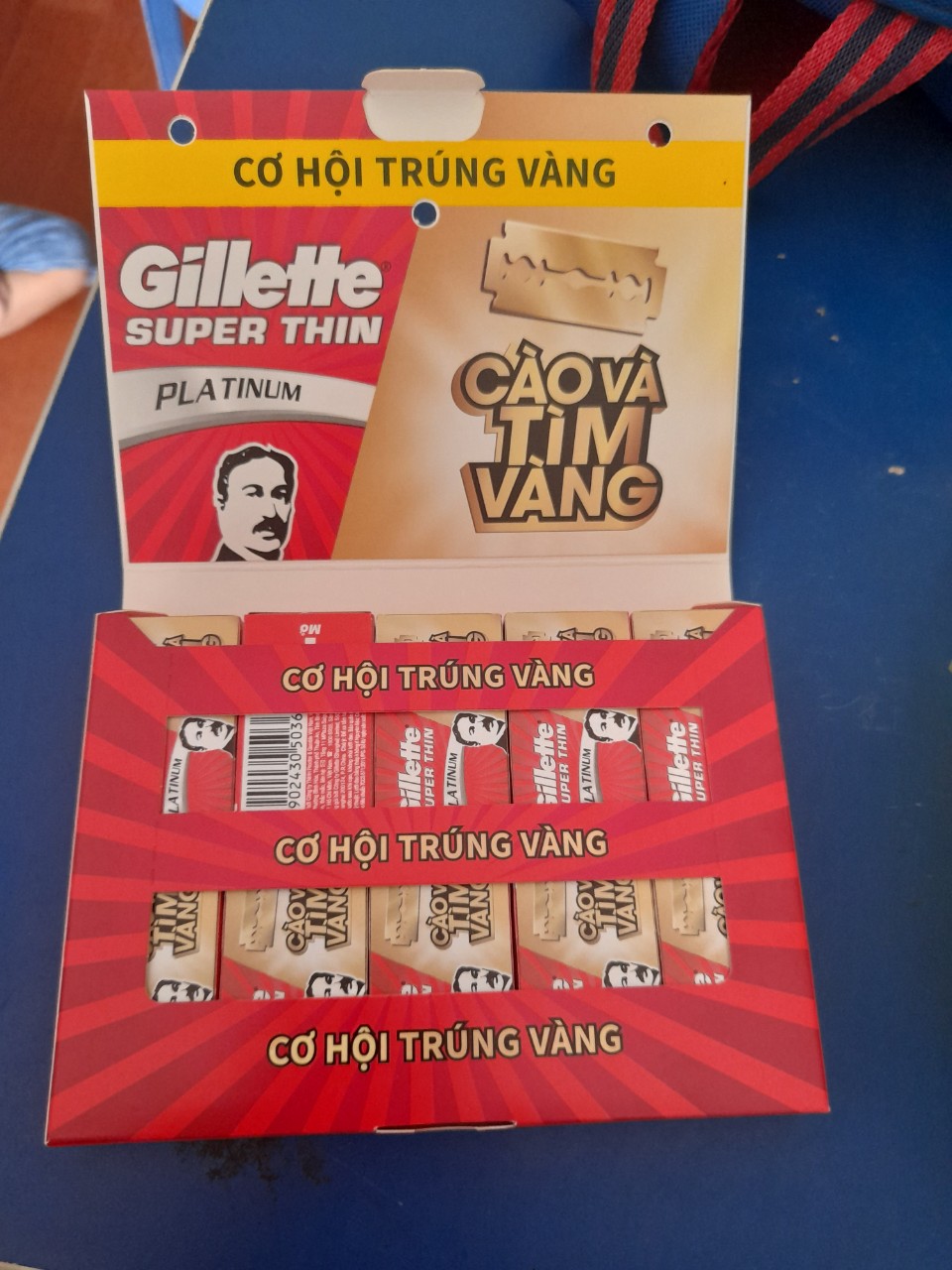 Bộ lưỡi lam gillette super thin thép không gỉ 5 cái