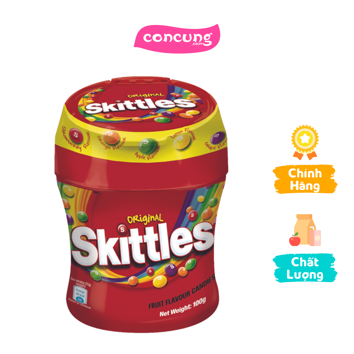 Kẹo trái cây Skittles Hũ 100g