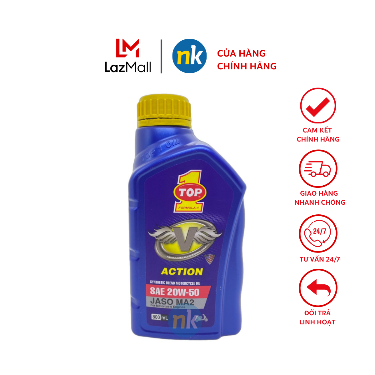 Nhớt xe số cao cấp top 1 super v sae 20w50 800ml