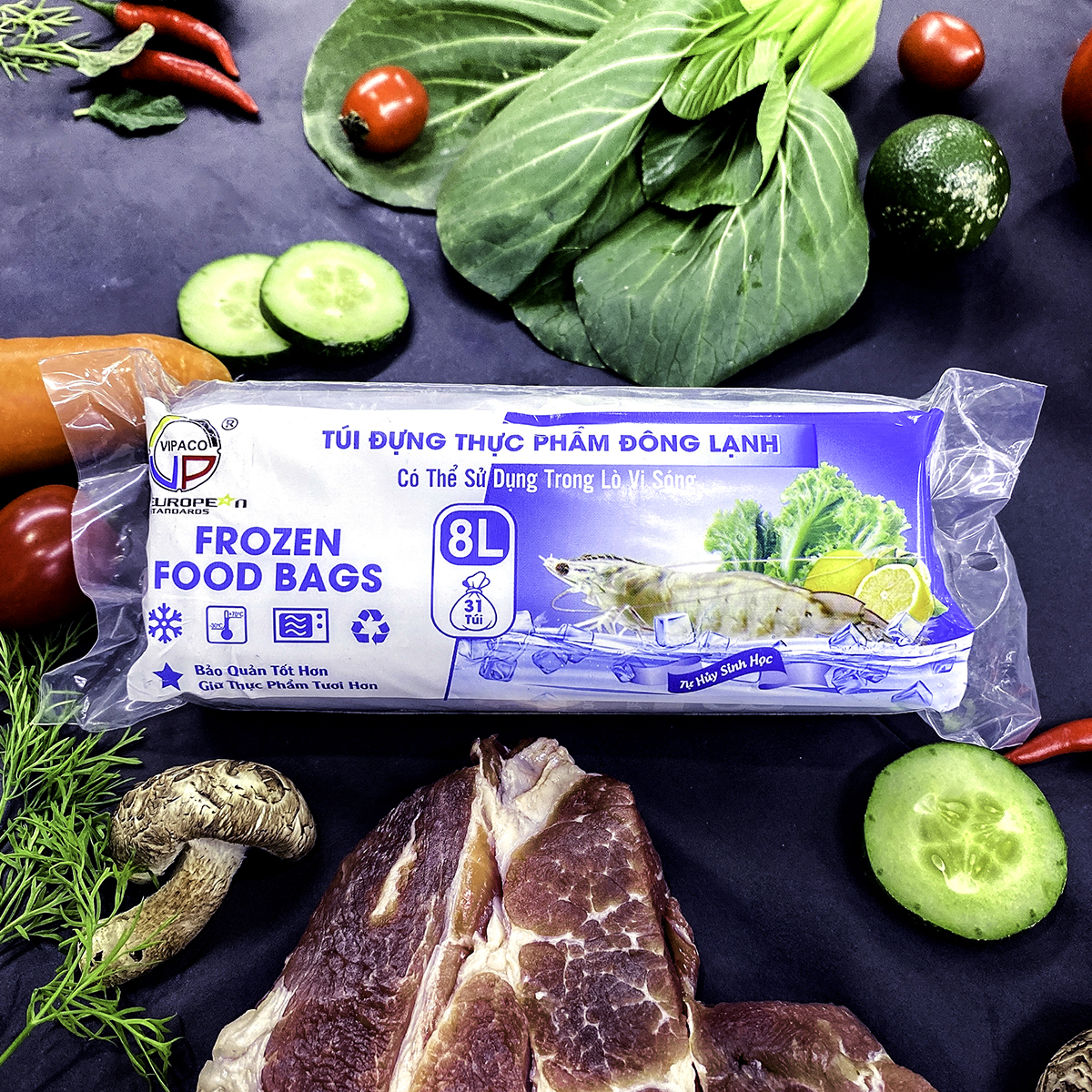 Túi đựng thực phẩm đông lạnh 8L Vipaco