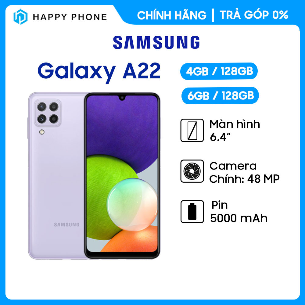 Điện thoại Samsung Galaxy A22 (4GB/128GB | 6GB/128GB) - Chính Hãng, Mới 100%, Nguyên Seal