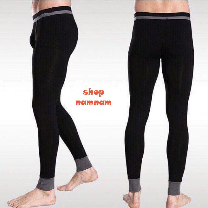 Quần giữ nhiệt nam màu đen