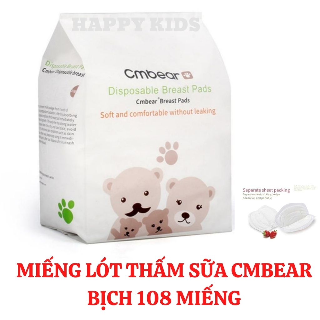 [MỚI] BỊCH 108 MIẾNG lót thấm sữa CM BEAR chính hãng - chất liêu tự nhiên thấm hút siêu nhanh, chống tràn hiệu quả. Thương hiệu hàng nội địa chất lượng cao.