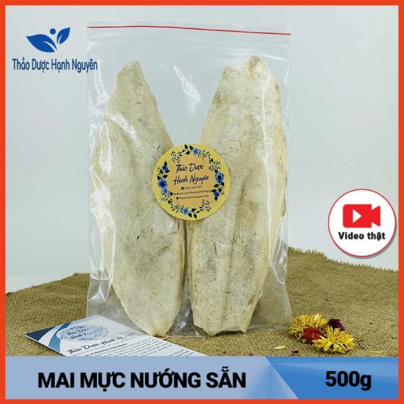 Nang mực - mai mực nướng sẵn 500g cho chim yến phụng, vẹt, két