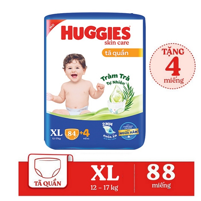 Tã quần huggies size xl88 mẫu mới skin care