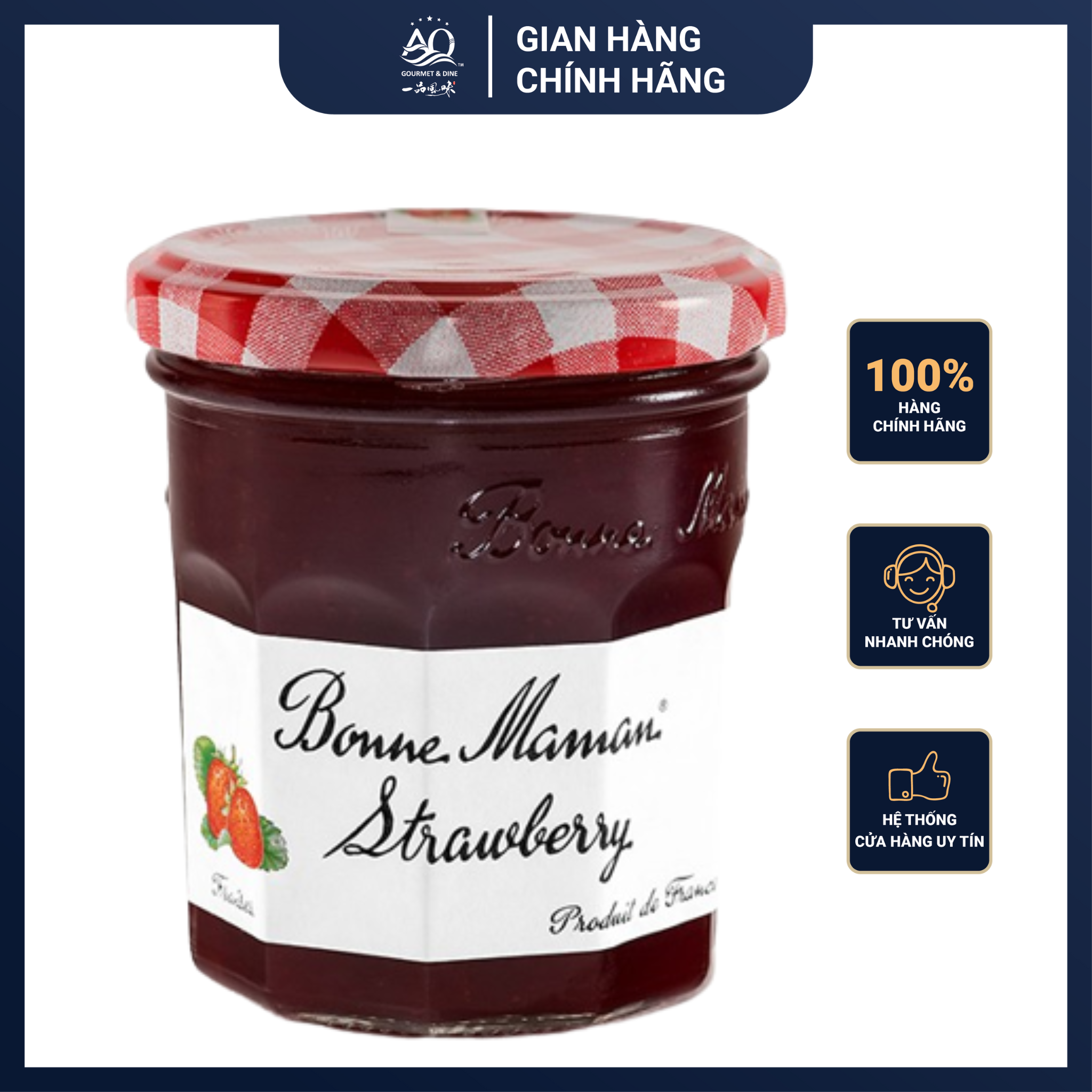 Mứt quả dâu Bonne Maman Jam Strawberry 225g ( nhập khẩu Pháp)