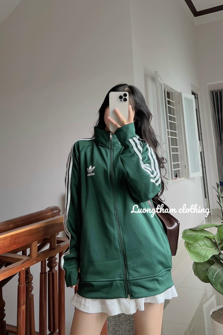 Áo khoác thể thao das xanh rêu ÁO khoác Nam nữ chất nỉ cotton siêu hót