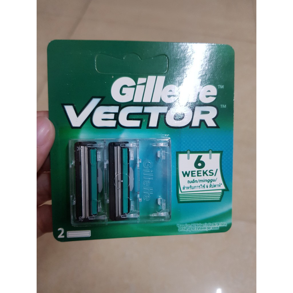 Lưỡi dao cạo râu Gillette Vector 2S/ Giá bán trên 1 hộp sản phẩm (12 Vỉ)