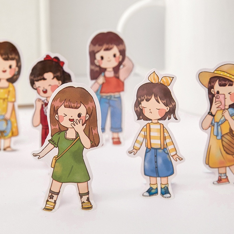 D3 - set 20 sticker cậu bé, cô bé, con người