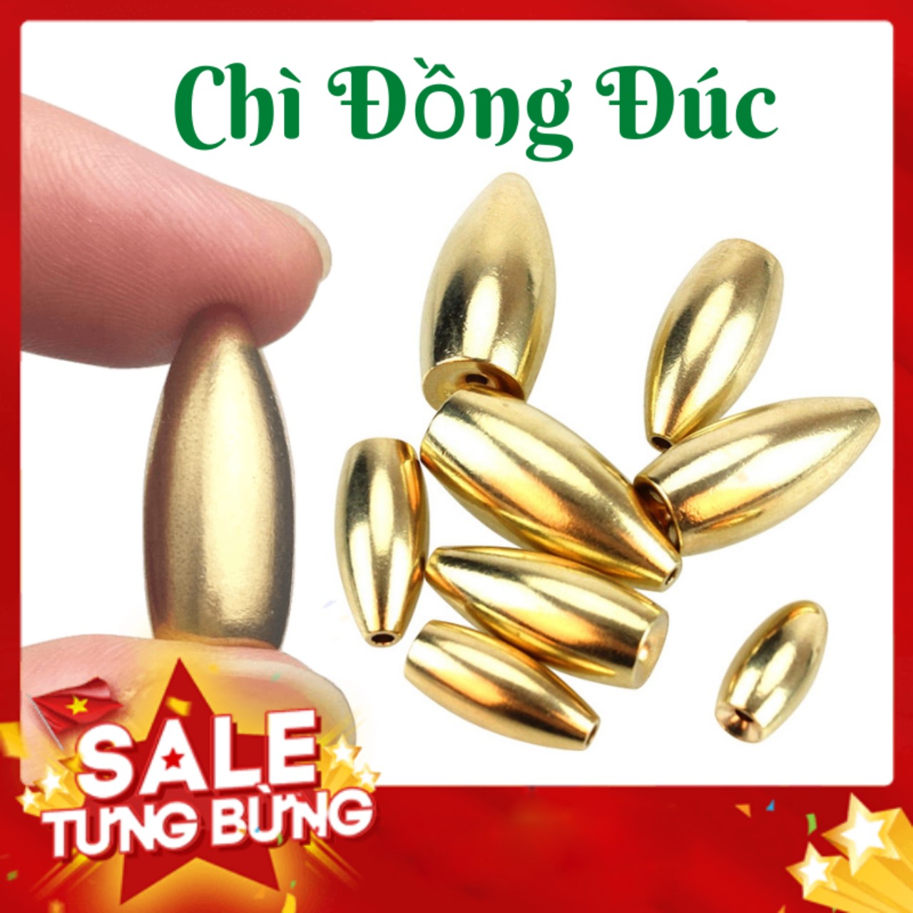 [3 VIÊN] Chì đồng đúc câu cá xuyên tâm câu lure tránh bẩn tay siêu tiện lợi - Đồ Câu 247