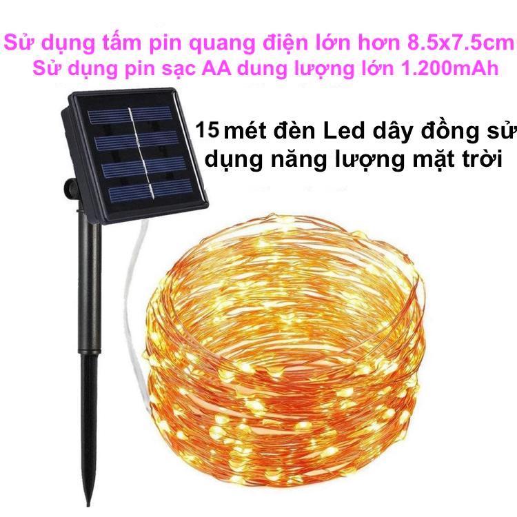 15M Dây Đèn Led Trang Trí sử dụng năng lượng mặt trời / đèn led dây đồng chớp nháy chống thấm nước dùng trang trí ngoài trời