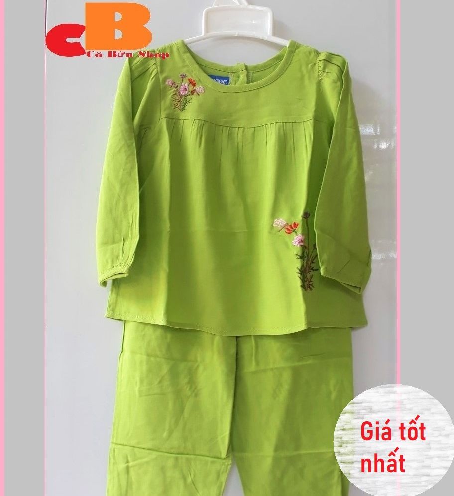 Bộ tole bảo ngọc/BỘ TONE BẢO NGỌC/ BỘ DÀI TAY BÉ GÁI SIZE TỪ 7 ĐẾN 37KG, BỘ LANH BẢO NGỌC.