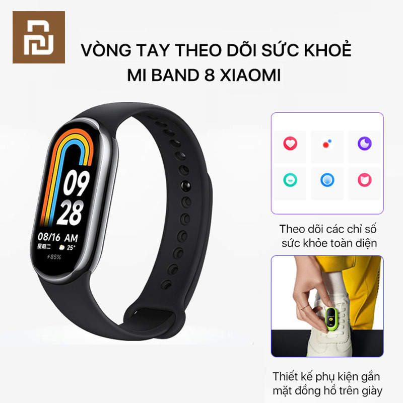 YouPin Vòng Đeo Tay Thông Minh Xiaomi Mi Band 8 màn hình AMOLED 1.62'' 150 Sport Modes