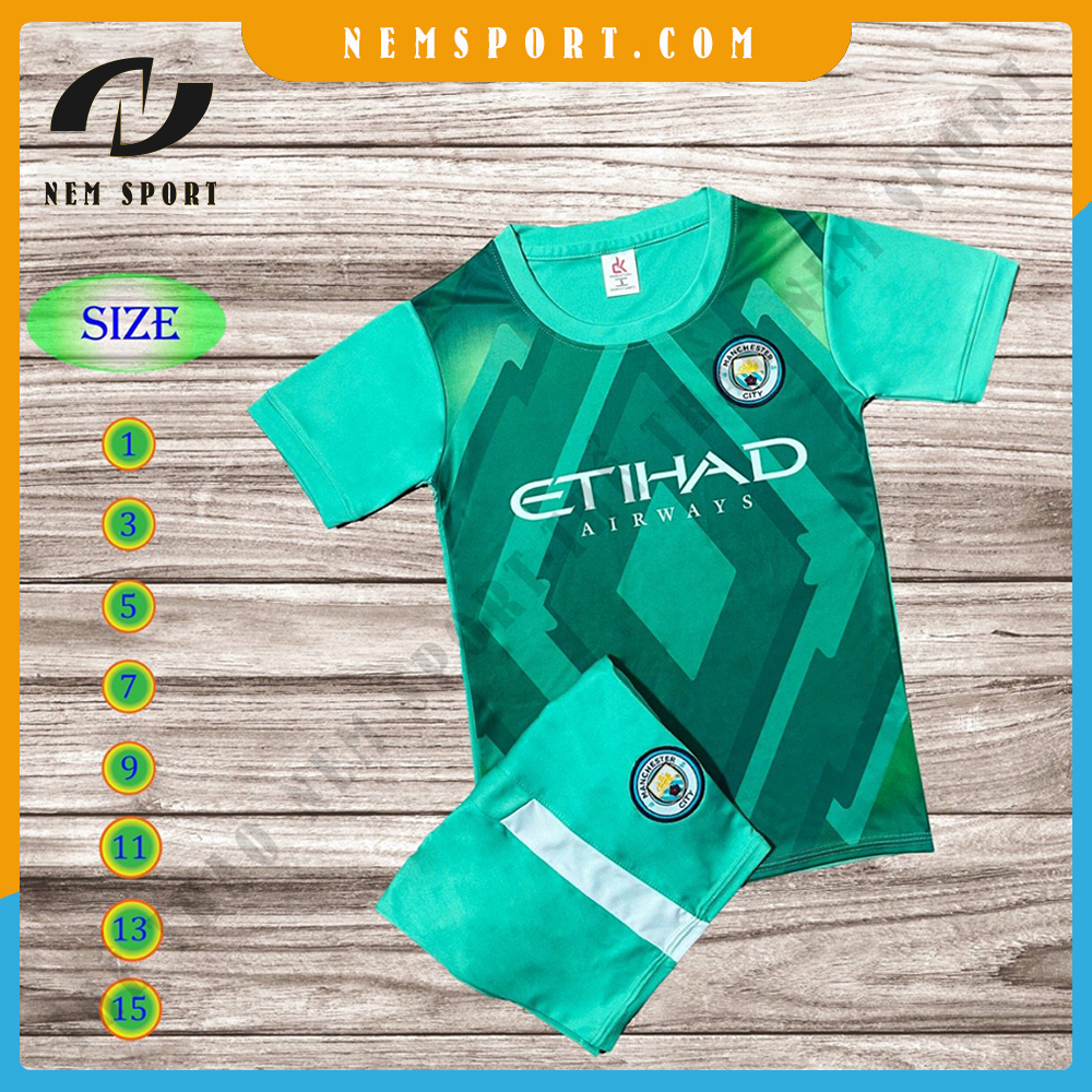 Bộ quần áo bóng đá trẻ em manchester city sân khách 2021