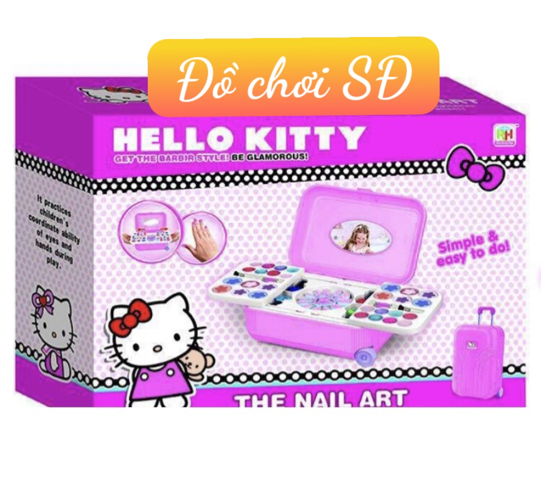 Vali kéo trang điểm búp bê - màu hồng
