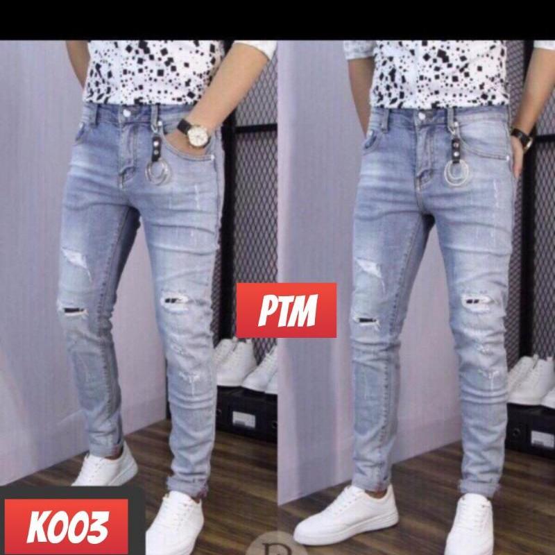 [HCM]Quần jean nam thời trang wash bạc lót vải đen nổi bật MS003 PTMS