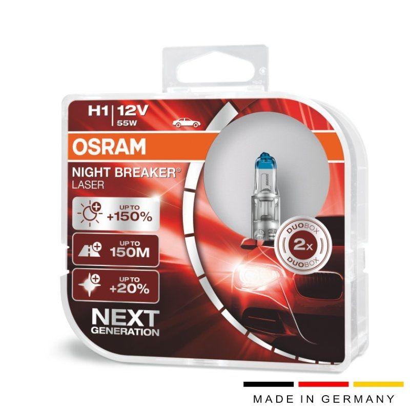 [Siêu Hot]Osram, Bóng đèn Osram, Đèn Osram cho ô tô, Đèn Osram tăng sáng, Đèn Osram siêu sáng, Đèn led Osram cho ô tô, Đèn Osram H1 12V 55W, Osram Night Break Laser