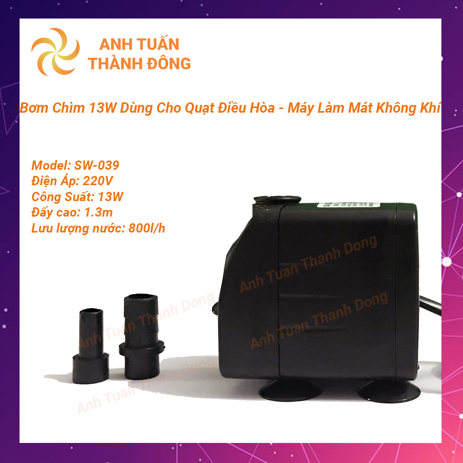 Bơm quạt điều hòa 13w, điện áp 220v , bơm quạt hơi nước 13w, bơm chìm mini 13w, bơm máy làm mát 13w, bơm chìm mini 13w dùng cho bể cá, bể thủy sinh
