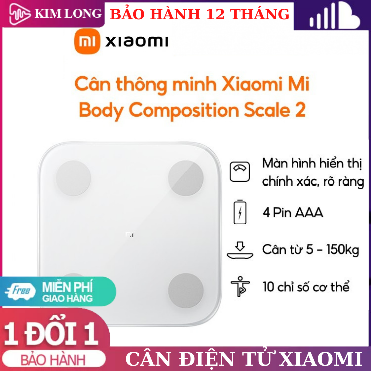 Cân điện tử thông minh Xiaomi Mi Smart Scale Gen 2 | cân điện tử | cân sức khỏe | cân thông minh | cân phân tích BMI cơ thể - cân kết nối bluetooth