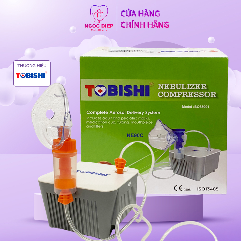 Máy xông khí dung TOBISHI BC68001 - Máy xông mũi họng cho trẻ em, người lớn chính hãng