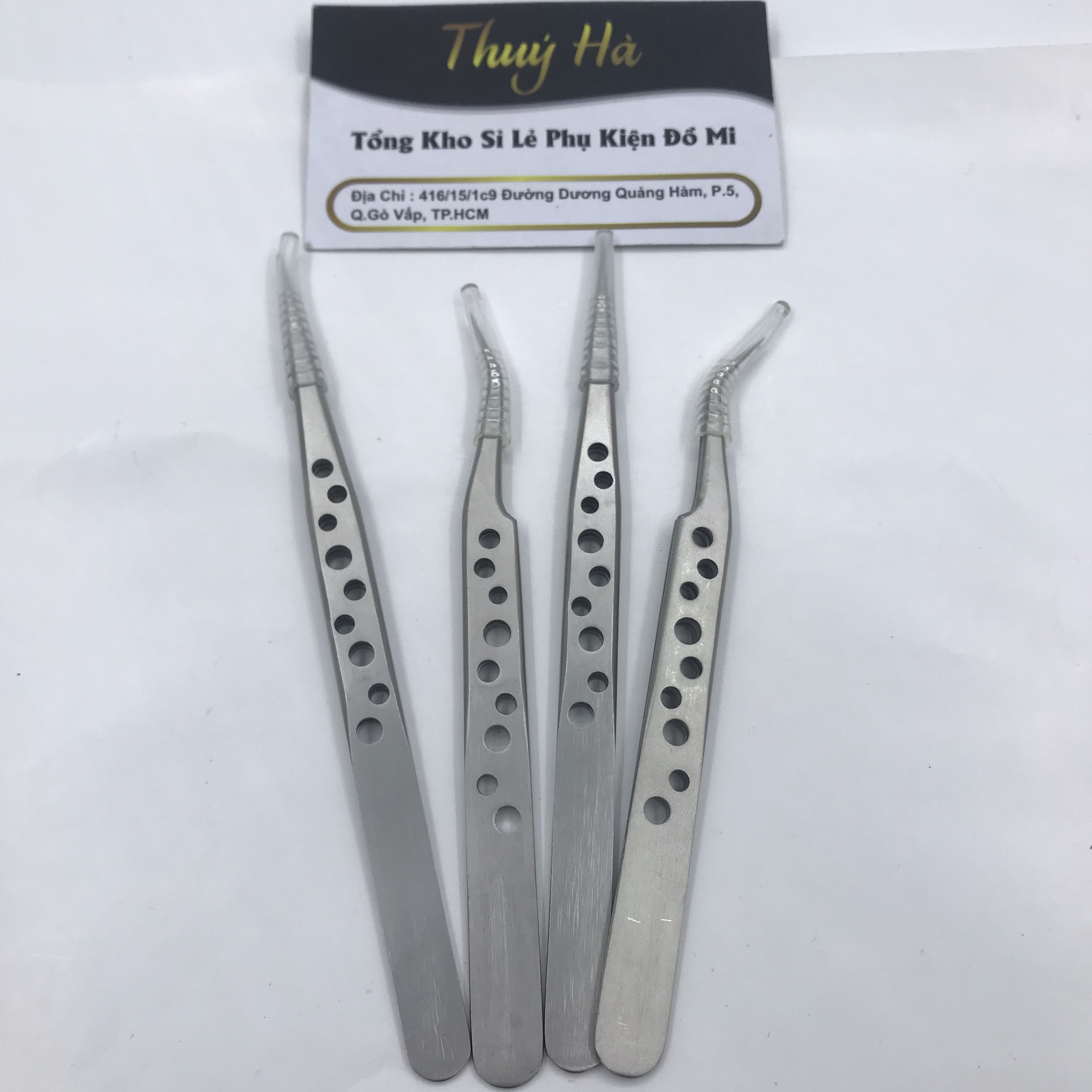 Nhíp tách mi cong lỗ - thẳng lỗ loại 1_dụng cụ nối mi_thúy hà