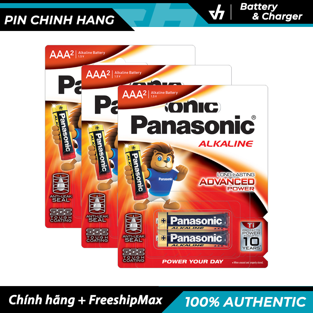[HCM]6 pin đũa AAA Panasonic LR03T - Pin kiềm Alkaline chống chảy