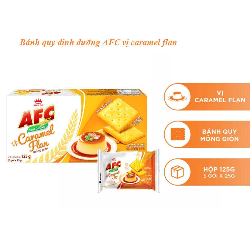 Bánh quy dinh dưỡng AFC vị caramel flan, hộp 125g