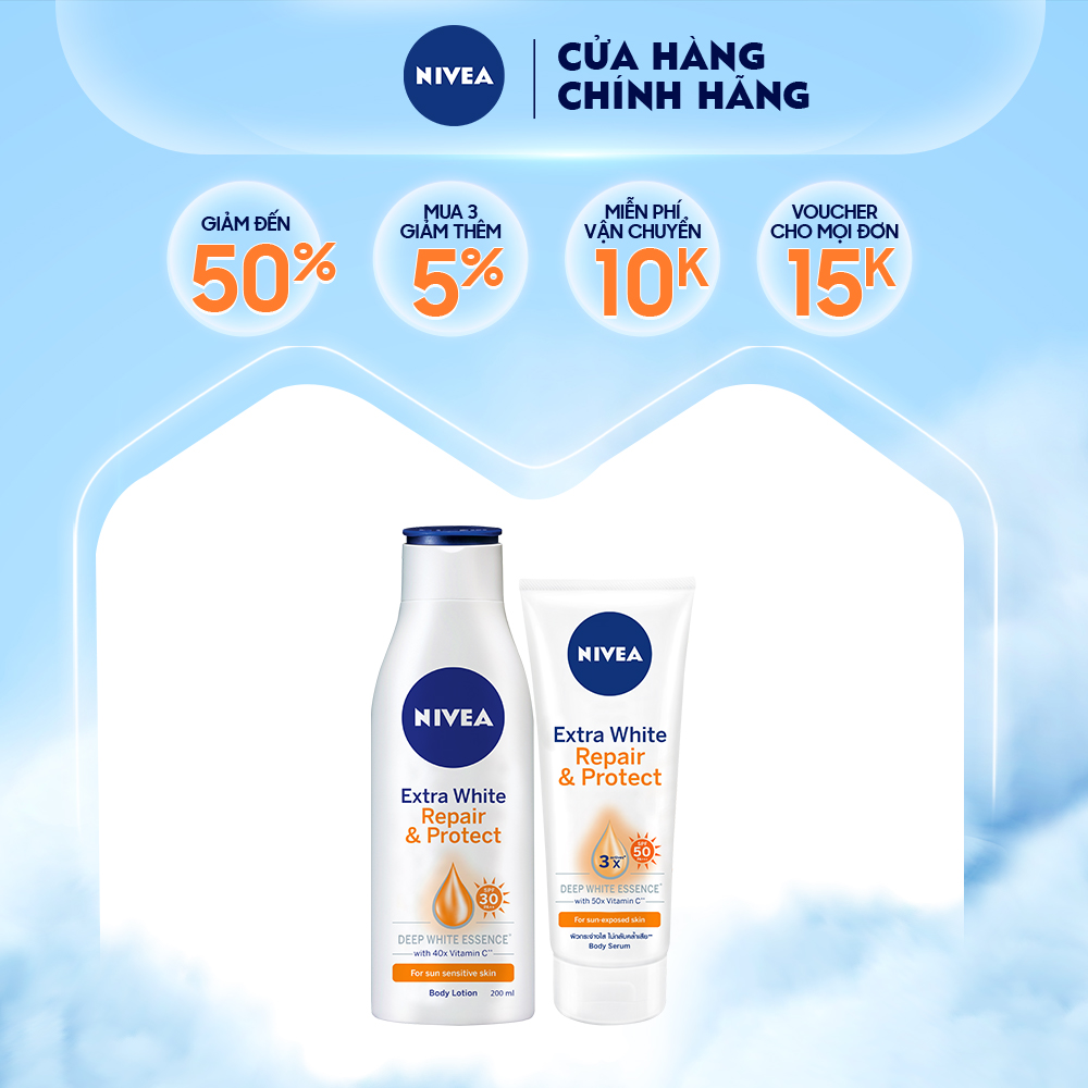 Bộ Sản Phẩm Dưỡng Thể Săn Chắc và Trắng Da Nivea