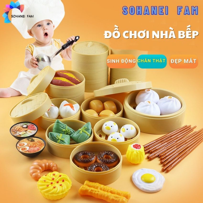[HCM] Đồ Chơi Nhà Bếp Nấu Ăn, Nướng Xiên Que BBQ 13/21/31/36/42 Món Cho Bé -SOHANEI FAM -Hình Dáng Sinh Động Màu Sắc Chân Thật, Kitchen Toys