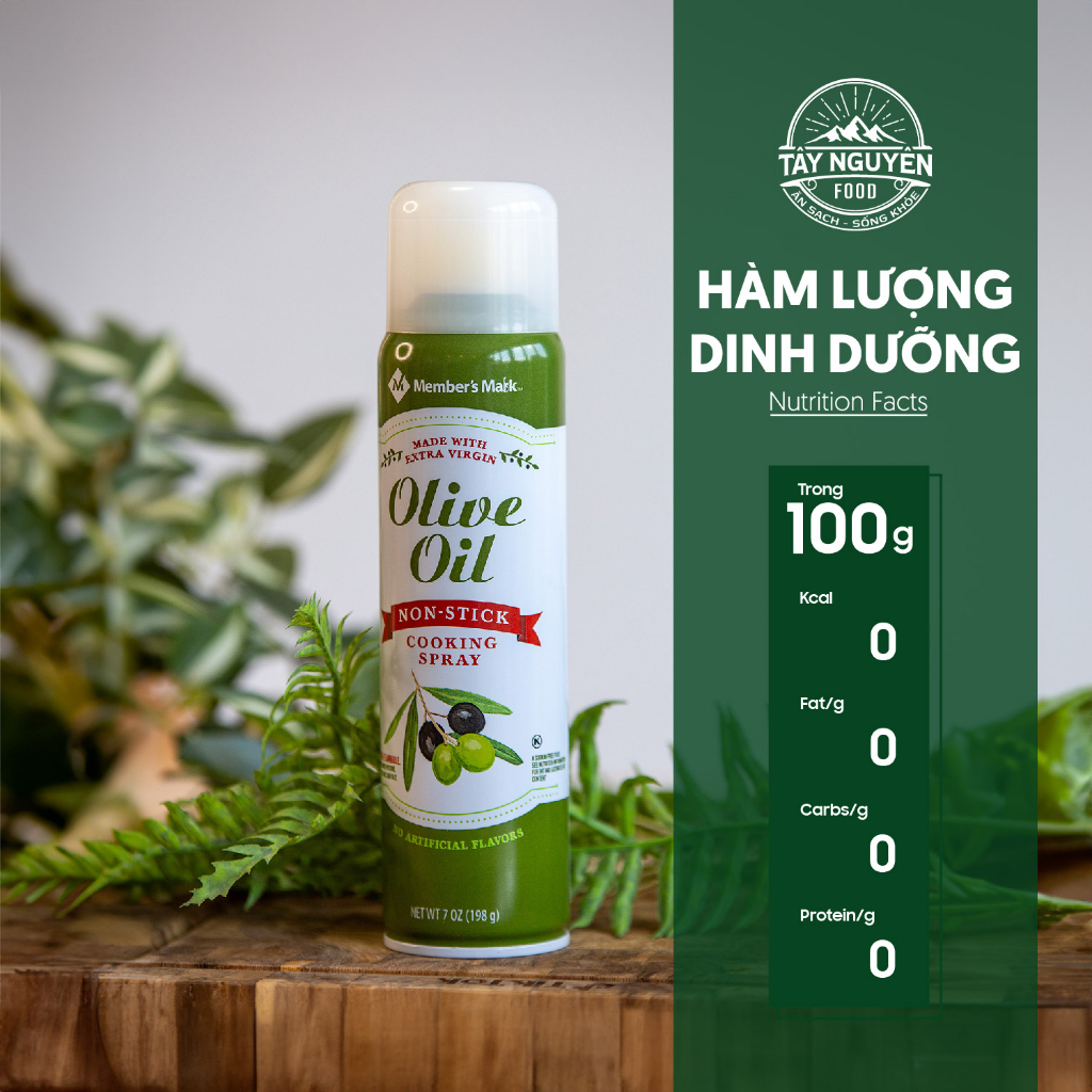 Dầu Olive dạng xịt 0 Kcal