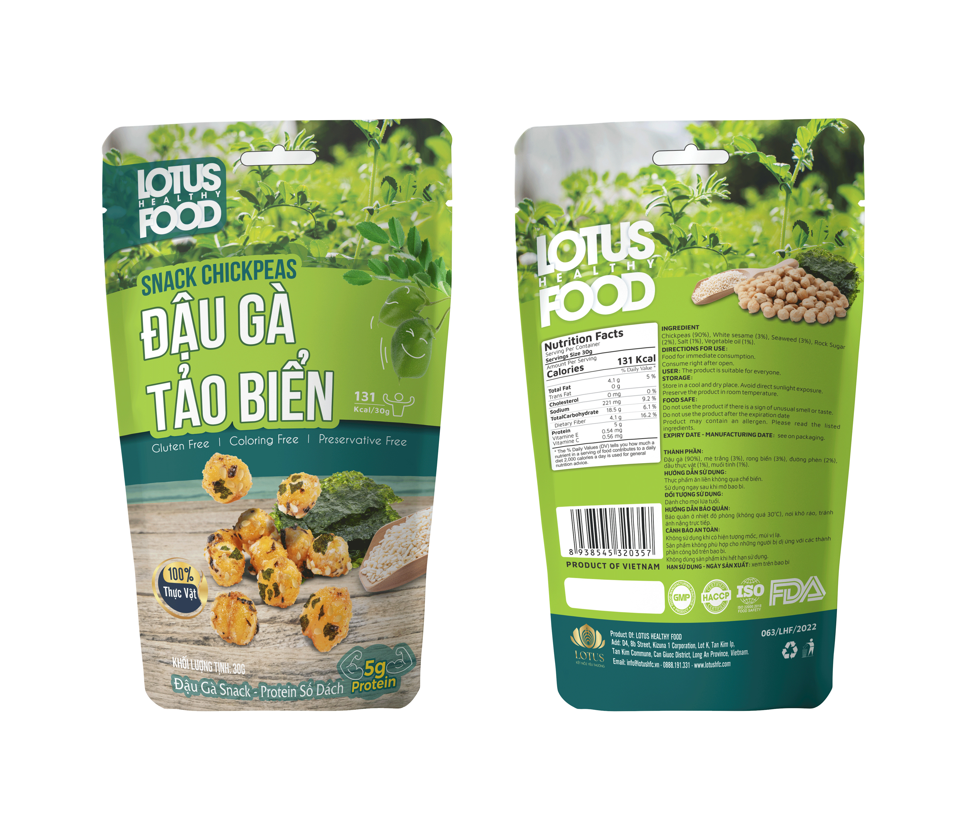 Đậu gà hữu cơ sấy tảo biển - Dinh dưỡng thuần 100% thực vật