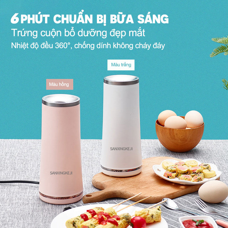 [HCM]Máy cuộn trứng làm trứng cuộn đồ ăn sáng xúc xích đa chức năng đáy chống dính chống cháy chất liệu PP an toàn