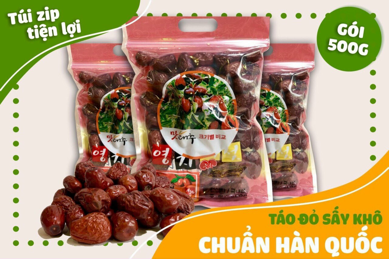 Táo đỏ túi sấy khô hàn quốc loại 1 gói 500g