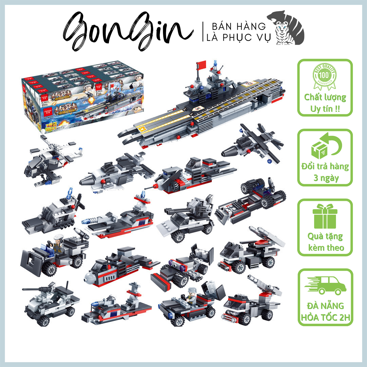 Lego Xếp Hình Đồ Chơi Cho Bé Trí Tuệ Siêu Tàu Sân Bay Chiến Đấu Siêu Cấp 763 Chi Tiết 8 Trong 1 Gôn đồ chơi