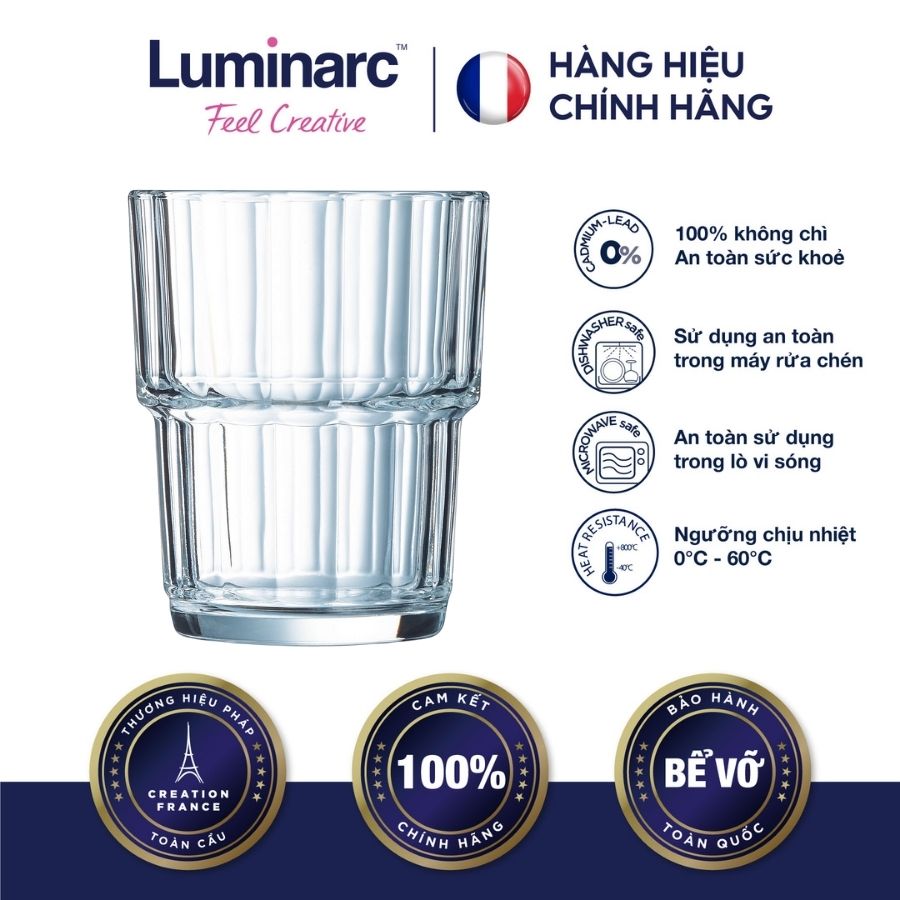 Bộ 6 ly thấp thuỷ tinh luminarc france glass louis 250ml - lufrp7520