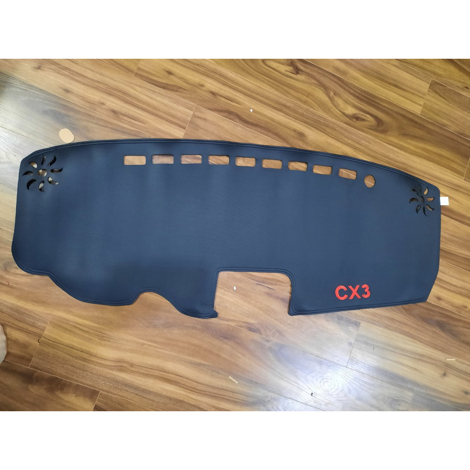 Thảm taplo da carbon xe Mazda CX3 2021 2022 Màu Đen Cao Cấp Có Đế Chống Trượt, sang trọng thẩm mỹ