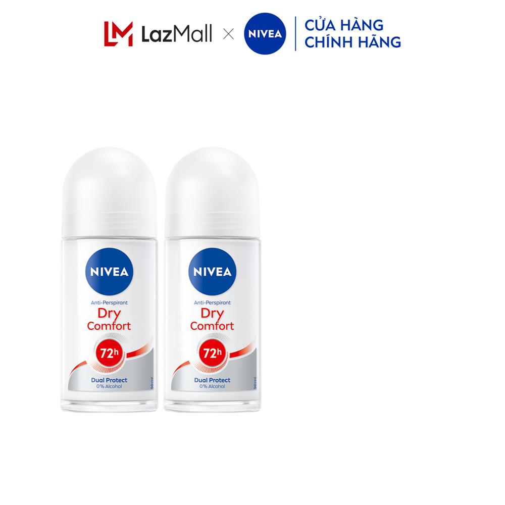Bộ 2 Lăn Ngăn Mùi NIVEA Dry Comfort Khô Thoáng Mịn Màng (50 ml) - 81611x2