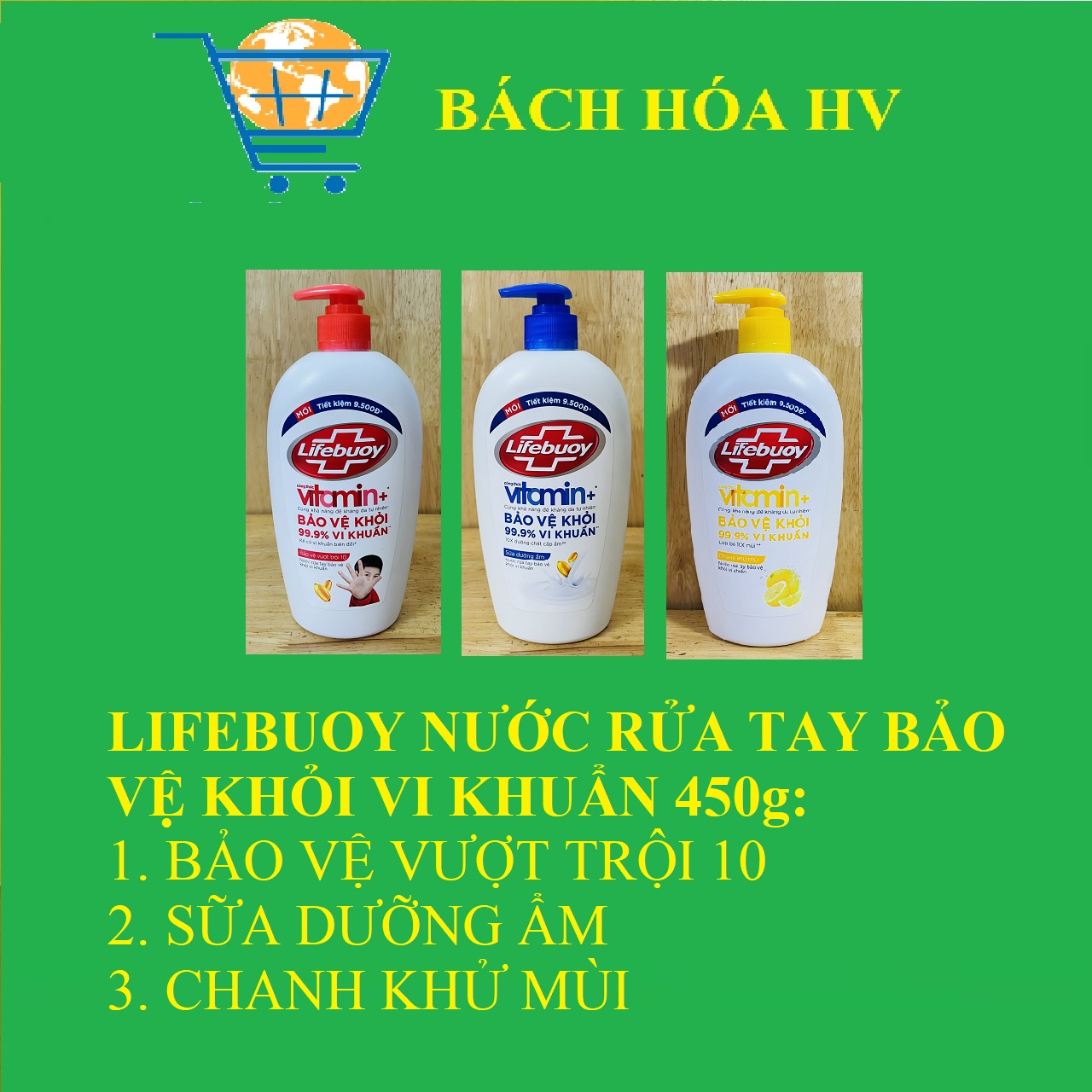 Lifebuoy sữa rửa tay chai 450g - bach hoa hv