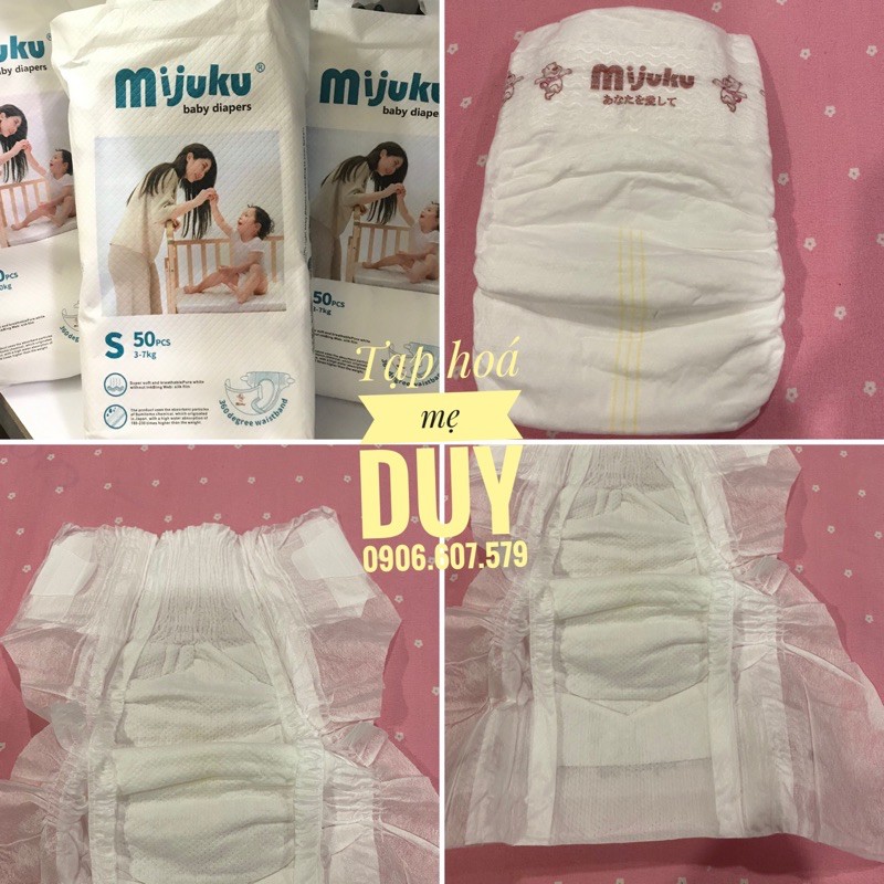 Tã dán cao cấp mijuku size s,m,l bịch 50 miếng