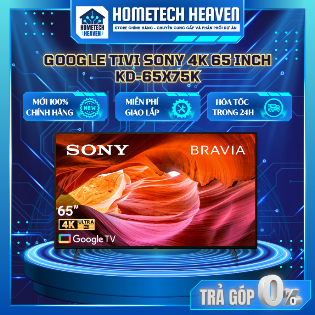 Tivi sony 4k 65 inch kd-65x75k mới 2022 - hàng chính hãng