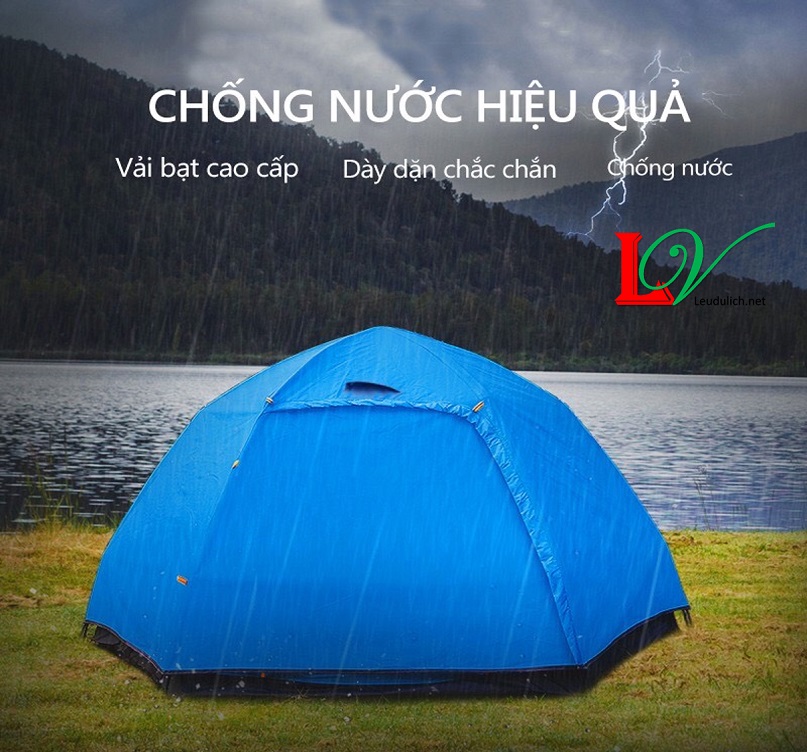 Lều tự bung 5 người 2 lớp lục giác 6 ô thoáng chống muỗi, mưa nắng bản mới năm nay