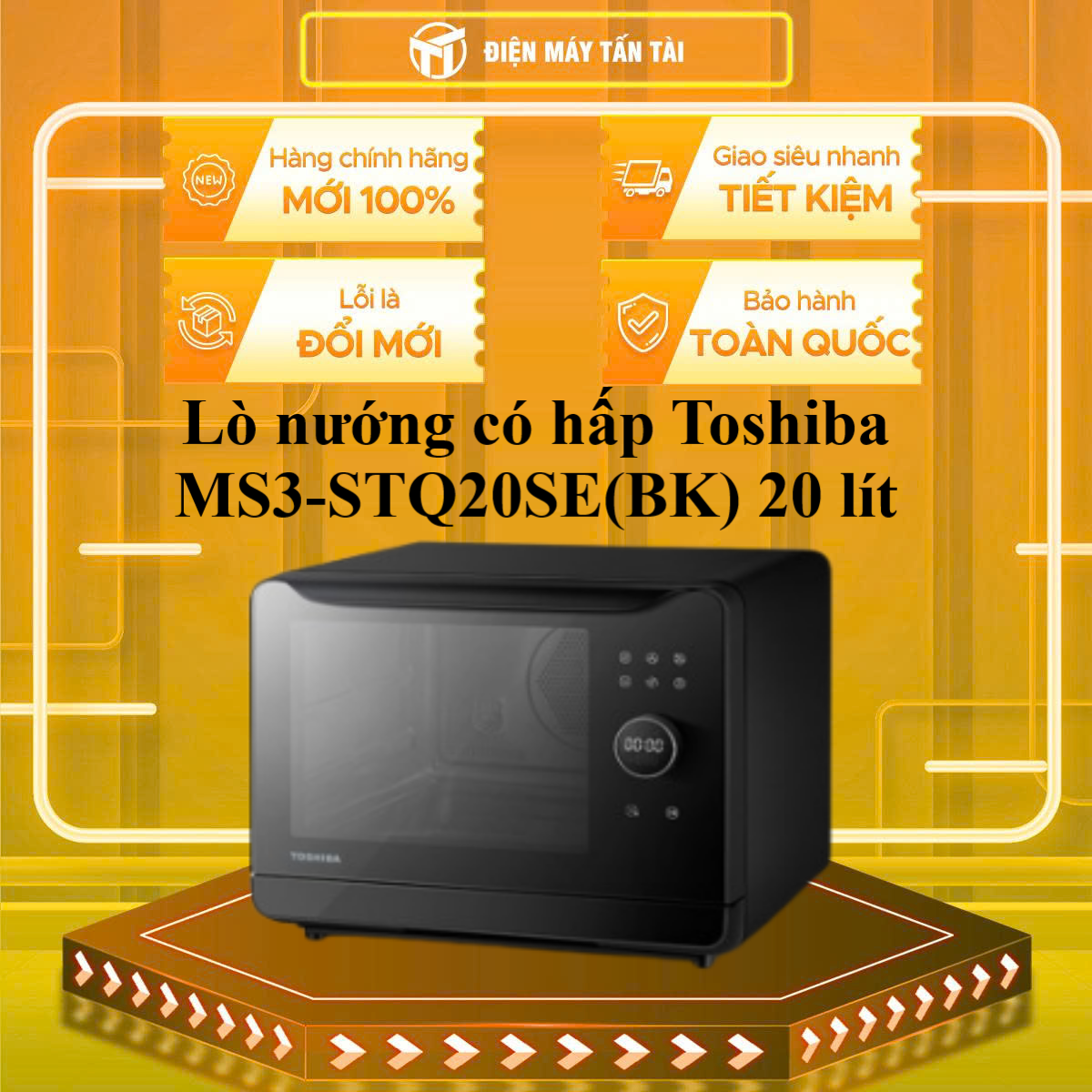 Toshiba Ms3-Stq20Se(Bk) 20 Liter Oven with Steamer - Nationwide Delivery - Free in Hcm Only