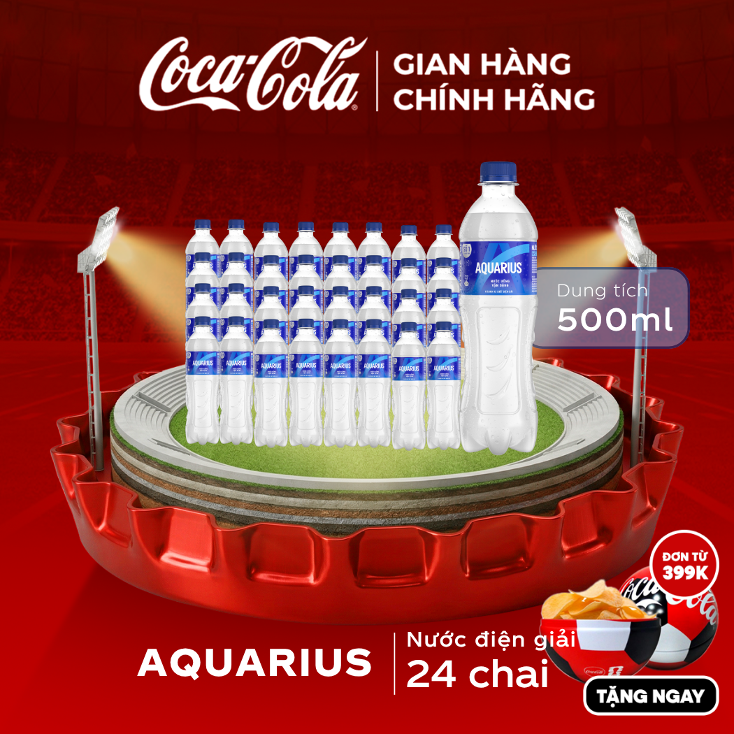 Lốc 24 Chai Nước Điện Giải Bù Khoáng Aquarius 500ml Coca-Cola Chính Hãng Sale 25.06_LD